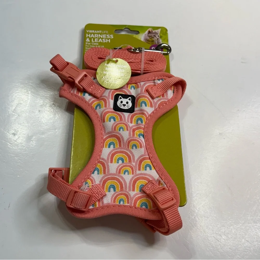 Vibrant Life Harness & Leash For Cats One Size NWT
